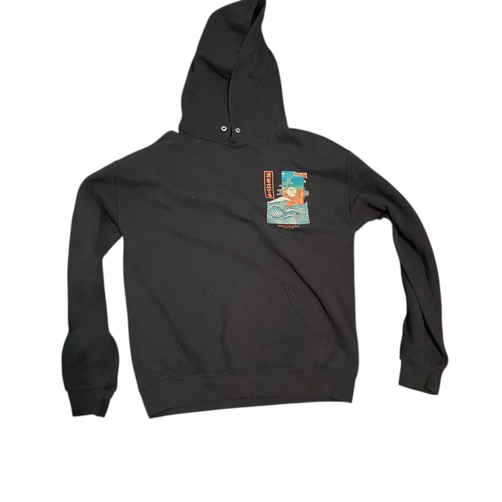 Men's Black Graphic Hoodie Sweater